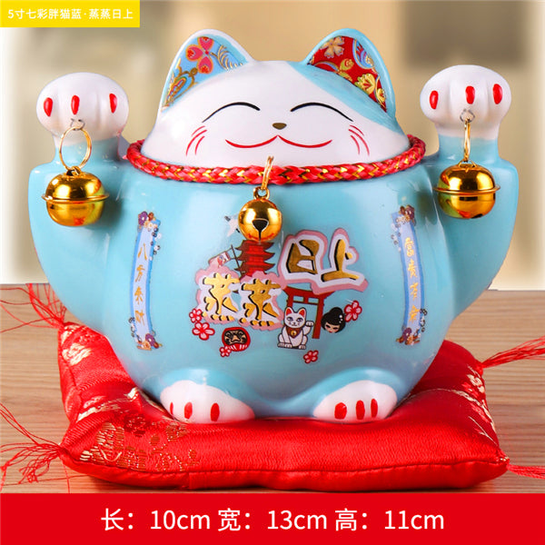 4/6 inch Ceramic Maneki Neko Piggy Bank Creative Home Decoration Porcelain Ornaments Business Gifts Lucky Crafts Lucky Cat Gifts