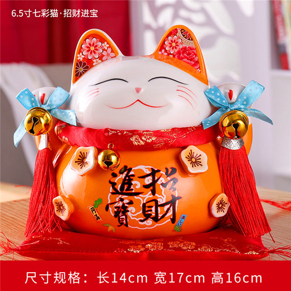 4/6 inch Ceramic Maneki Neko Piggy Bank Creative Home Decoration Porcelain Ornaments Business Gifts Lucky Crafts Lucky Cat Gifts