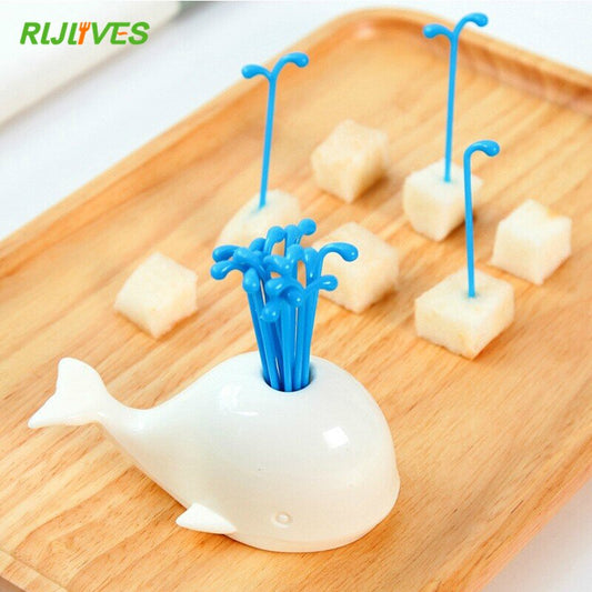 1 Set Cute Beluga White Whale Kitchen Accessories Cooking Fruit Vegetable Tools Gadgets For Party Home Decor Hall Fruit Fork Set