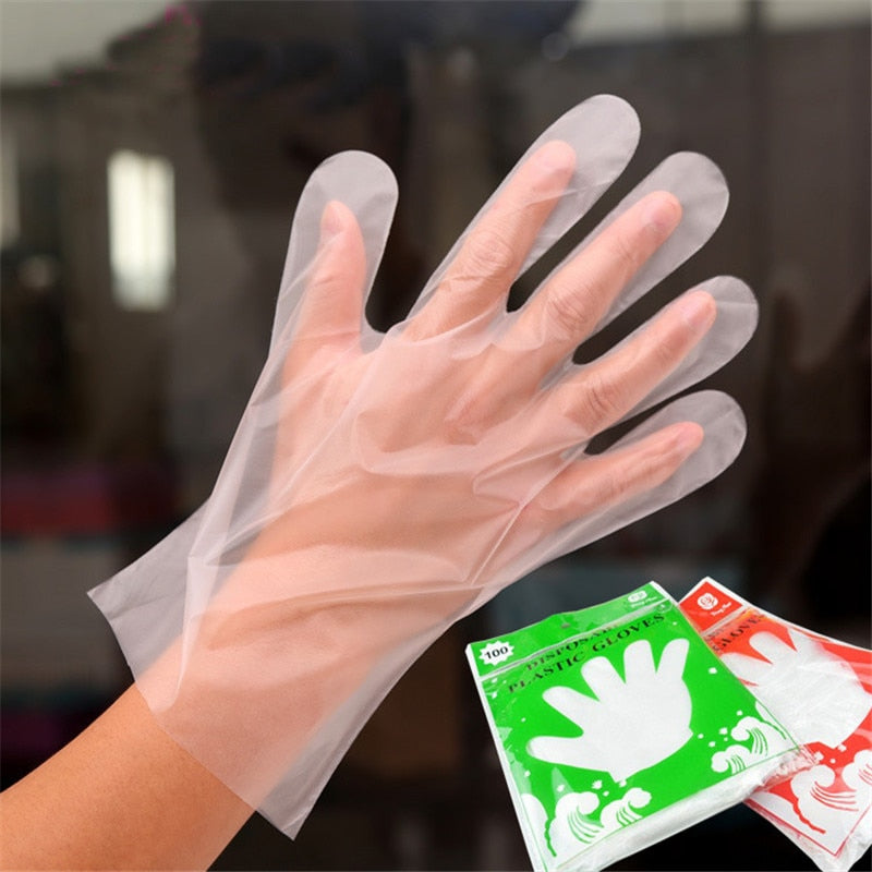 100Pcs/Pack Food Plastic Gloves Disposable Gloves for Restaurant Kitchen BBQ Eco-friendly Food Gloves Fruit Vegetable Gloves