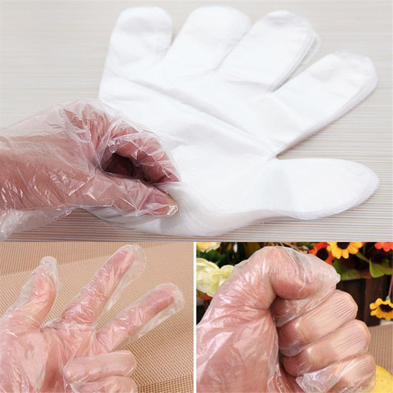 100Pcs/Pack Food Plastic Gloves Disposable Gloves for Restaurant Kitchen BBQ Eco-friendly Food Gloves Fruit Vegetable Gloves