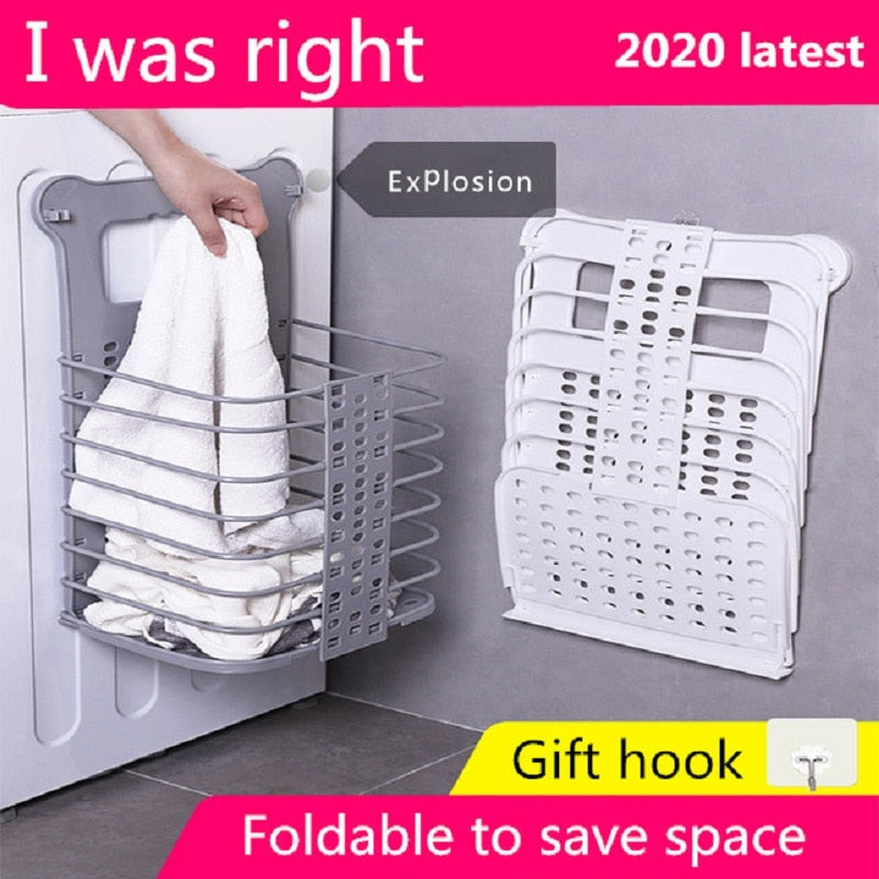 1PCS Foldable Laundry Basket  Portable Dirty Clothes Storage Basket Wall-mounted Clothes Storage Basket Clothes Storage Bucket