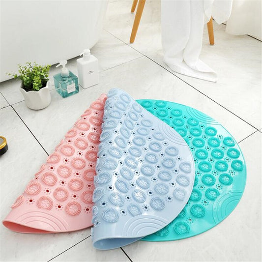 55CM Non-Slip Round Bathroom Mat Safety Shower Bath Mat PVC Massage Pad Bathroom Carpet Floor Drainage Suction Cup Bath Mat