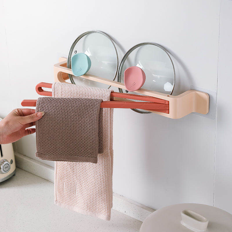 Punch-free paste bathroom Degree Rotating Towel Multifunction Wall Mounted Towel Holder Kitchen Storage Rack Bathroom Supply