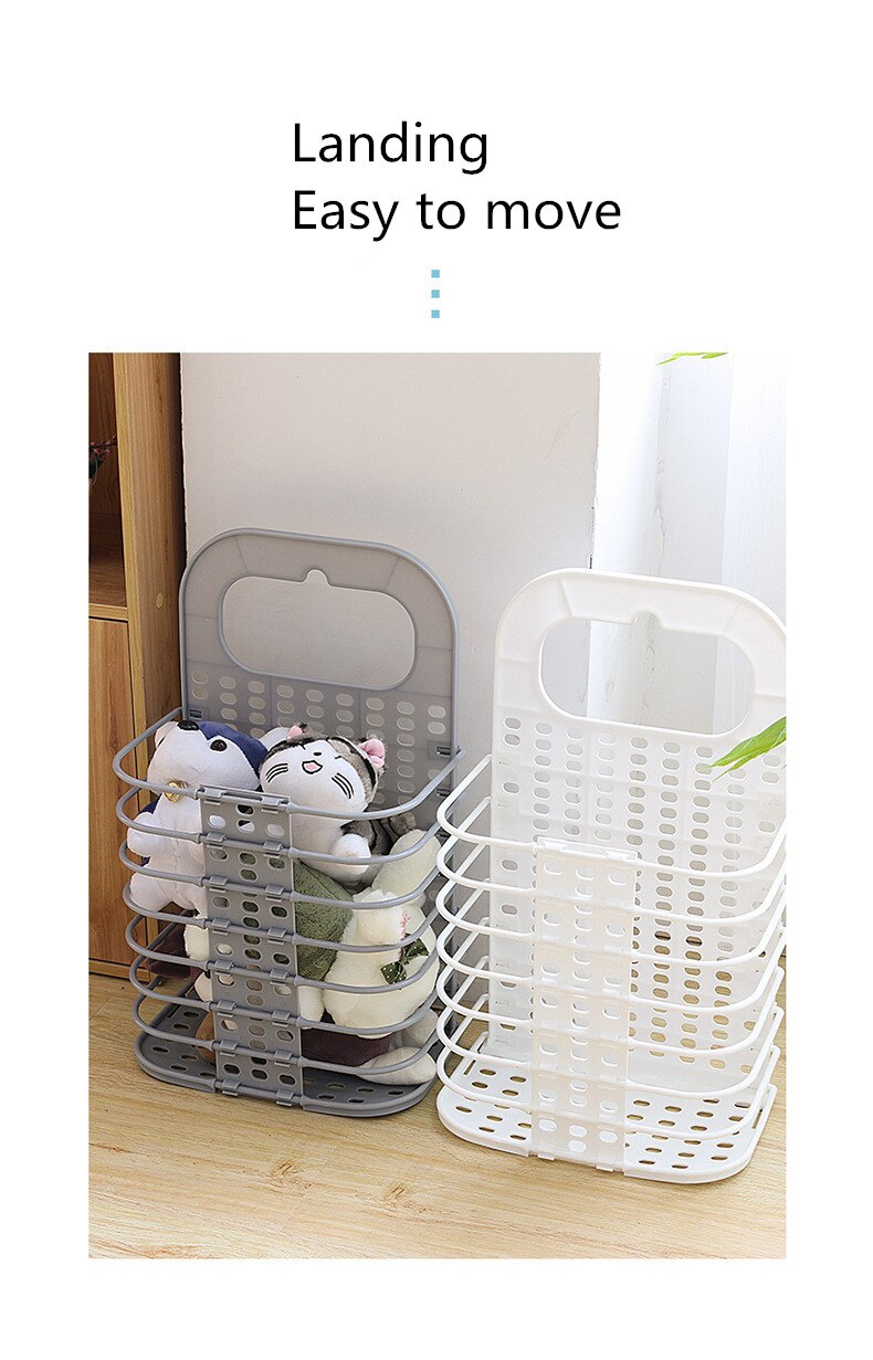 1PCS Foldable Laundry Basket  Portable Dirty Clothes Storage Basket Wall-mounted Clothes Storage Basket Clothes Storage Bucket