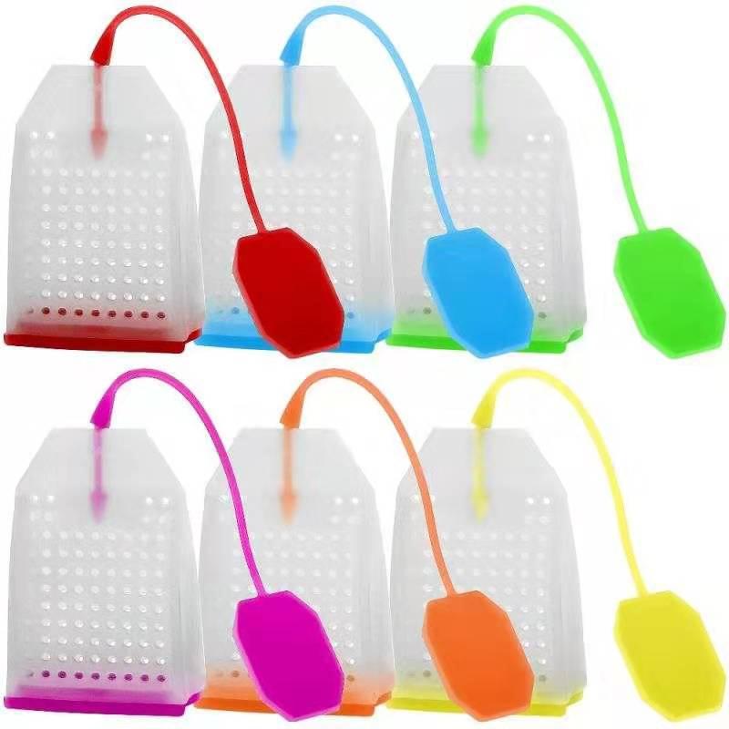 1Pc Silicone Tea Strainer Herbal Spice Infuser Filter Diffuser Kitchen Coffee Tea Tools Random Color Bag Style