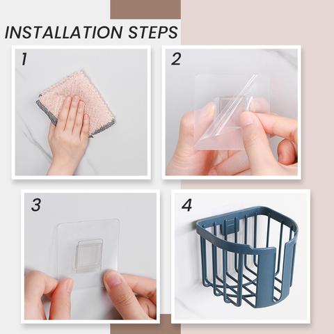 4 Color Mini  Punch-Free Hanging Storage Basket  Plastic Storage Box For Kitchen Bathroom Organizing  Mini Storage Case